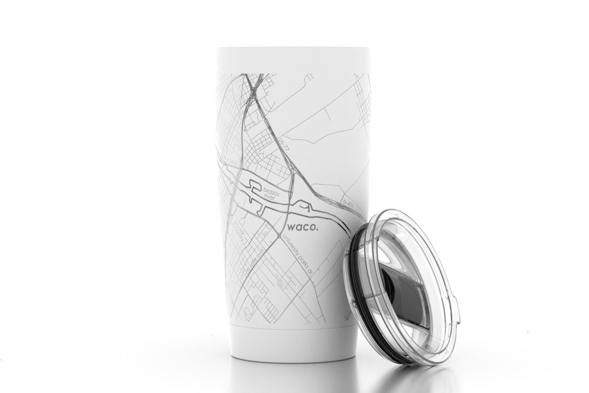 waco white map tumbler