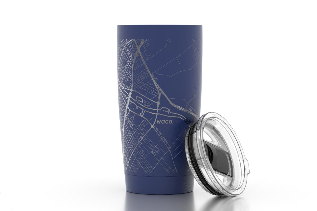 waco blue map tumbler
