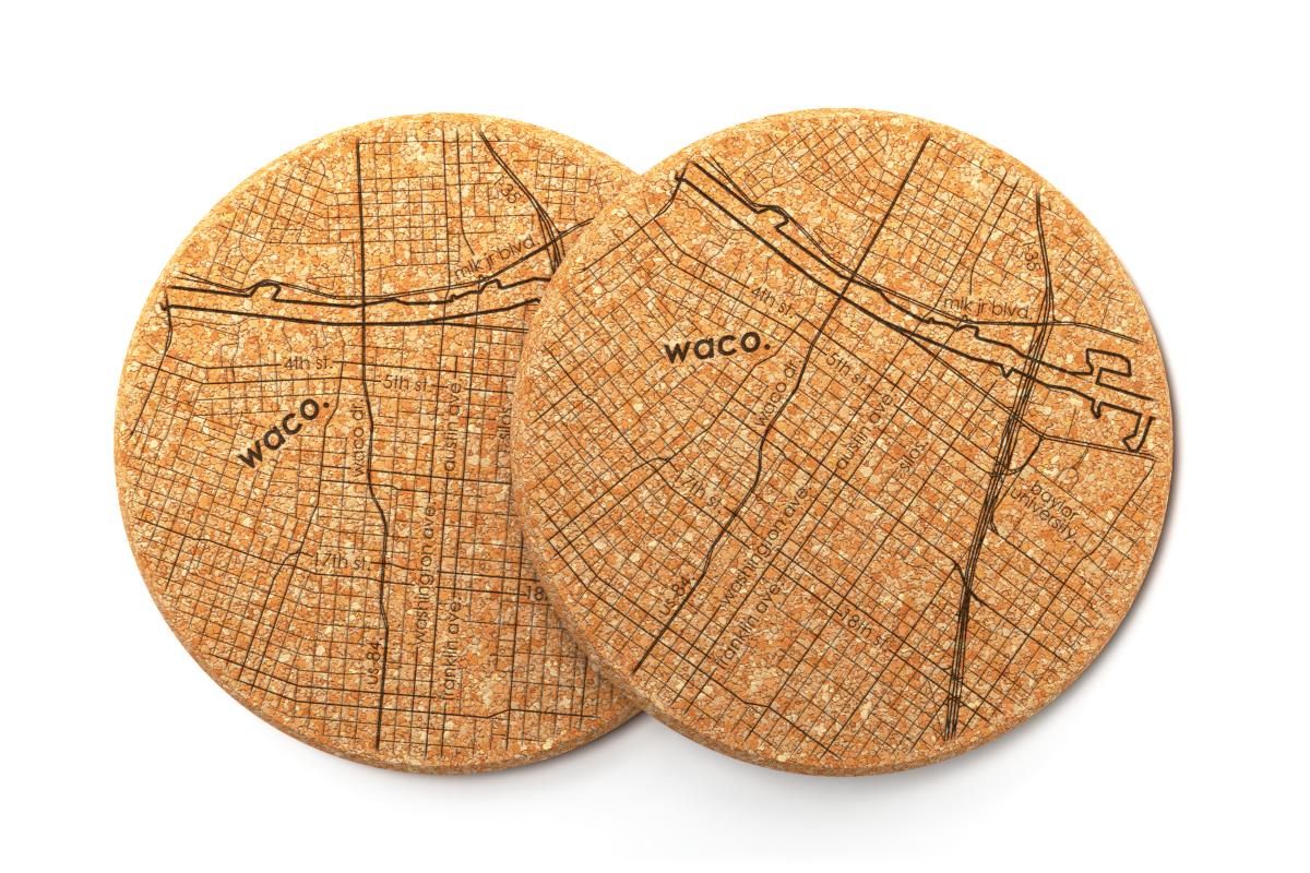 cool waco map coasters