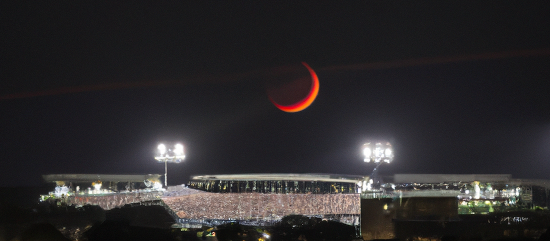 mclane stadium in waco with the eclipse