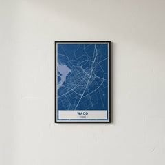Waco Texas Map Poster | City Street Wall Art