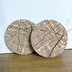 Waco Map Cork Coasters (Set of 2)