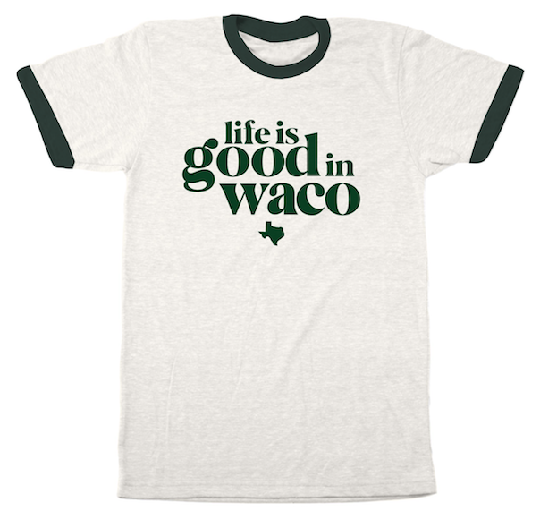 waco t shirt vintage style green