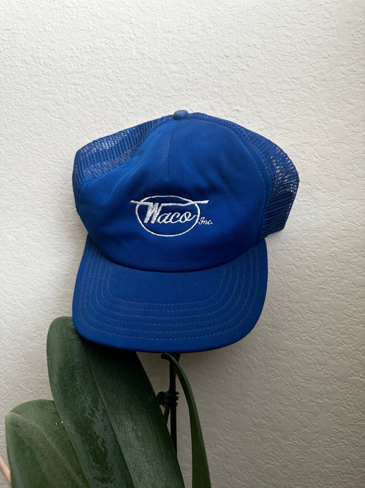blue vintage waco cap