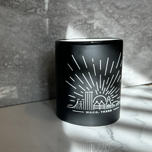 black waco coffee mug
